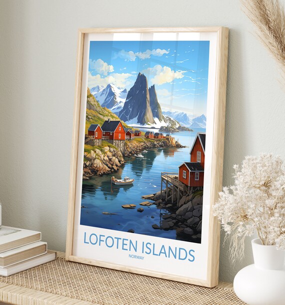 Lofoten Islands Print No 2 Lofoten Islands Poster Lofoten Islands Wall Art Lofoten Islands Art Print Traveler Gift Norway