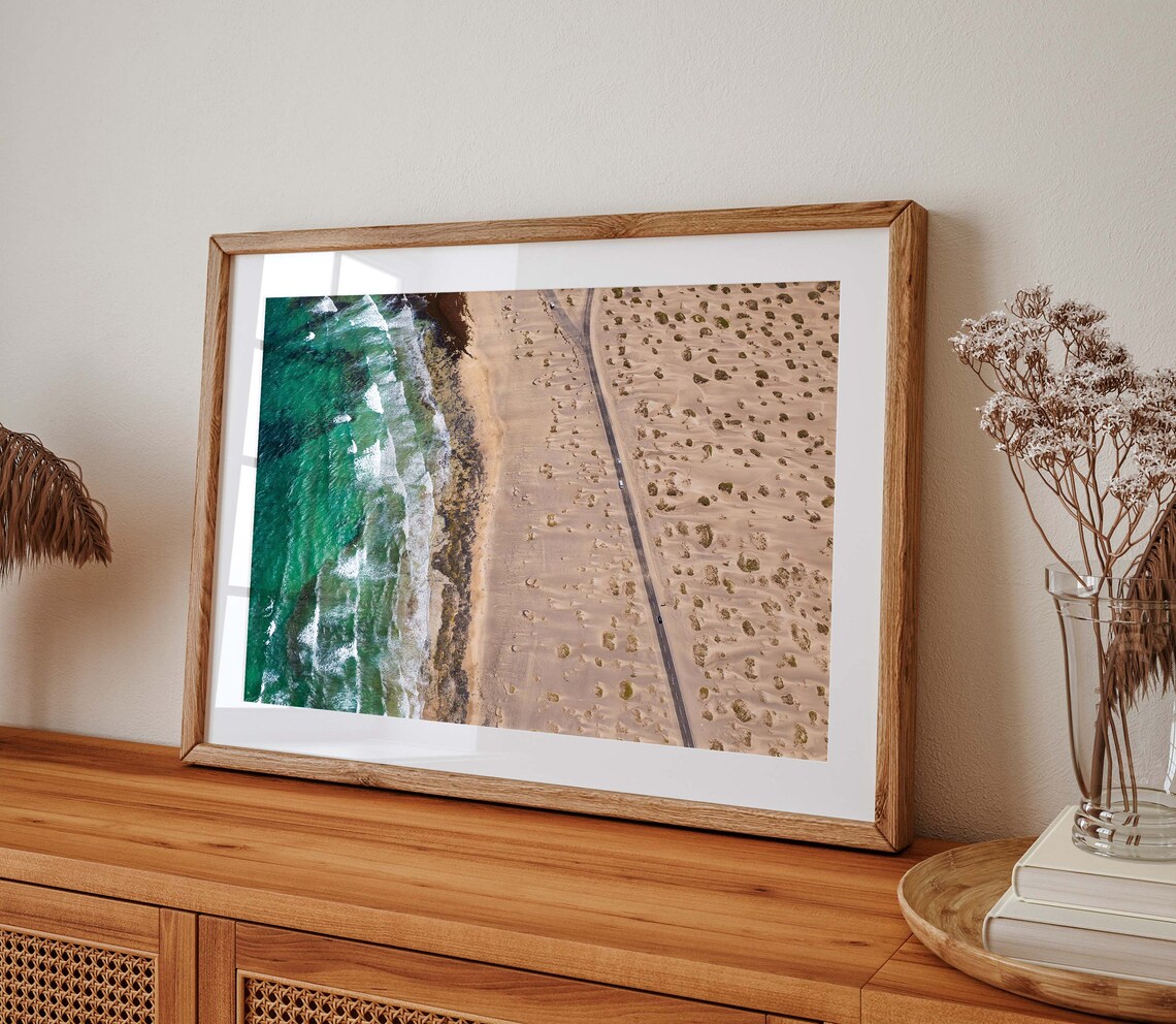 Famara Beach Top Down Waves Dunes Aerial Lanzarote Ocean Print - Image 2
