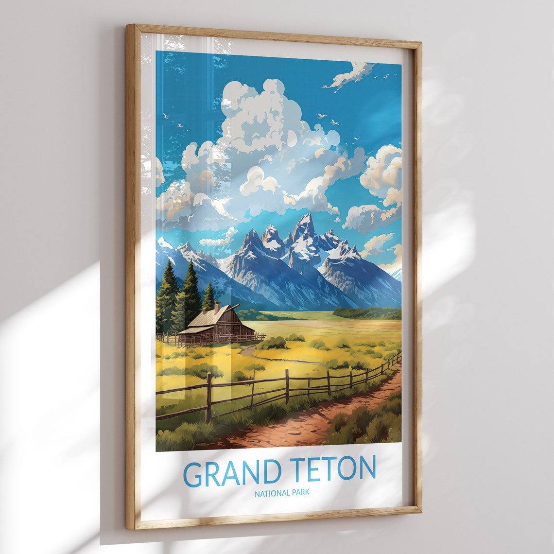 Grand Teton Print No 1 National Park Grand Teton Poster Grand Teton Wall Art Grand Teton Art Print Grand Teton Artwork Home Decor