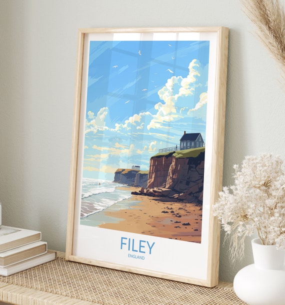 Filey Print No 2 Filey Poster Filey Wall Art Filey Art Print Filey Artwork Filey Travel Gift United Kingdom Print England