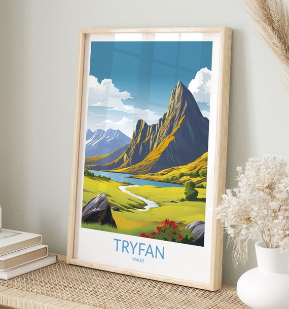 Tryfan Print No 3 Tryfan Poster Tryfan Wall Art Tryfan Art Print Tryfan Artwork Tryfan Travel Gift Wales Print Wales Poster