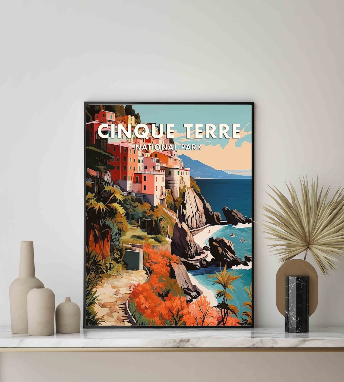 Cinque Terre National Park Italy Coastal Village Travel Poster - Image 2