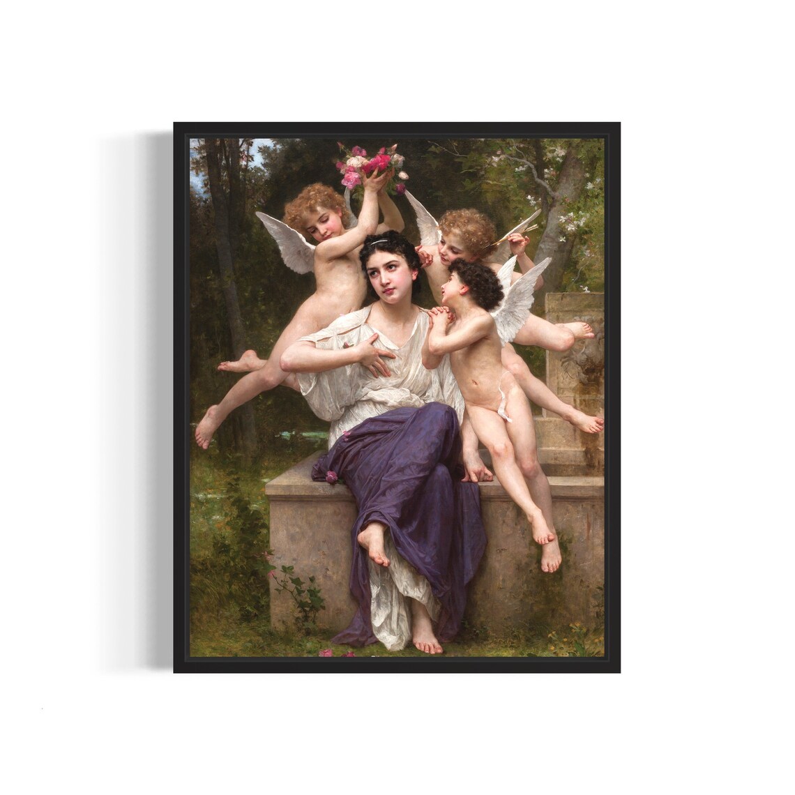 Dream of Spring Bouguereau Woman Crowned with Roses by Putti Poster