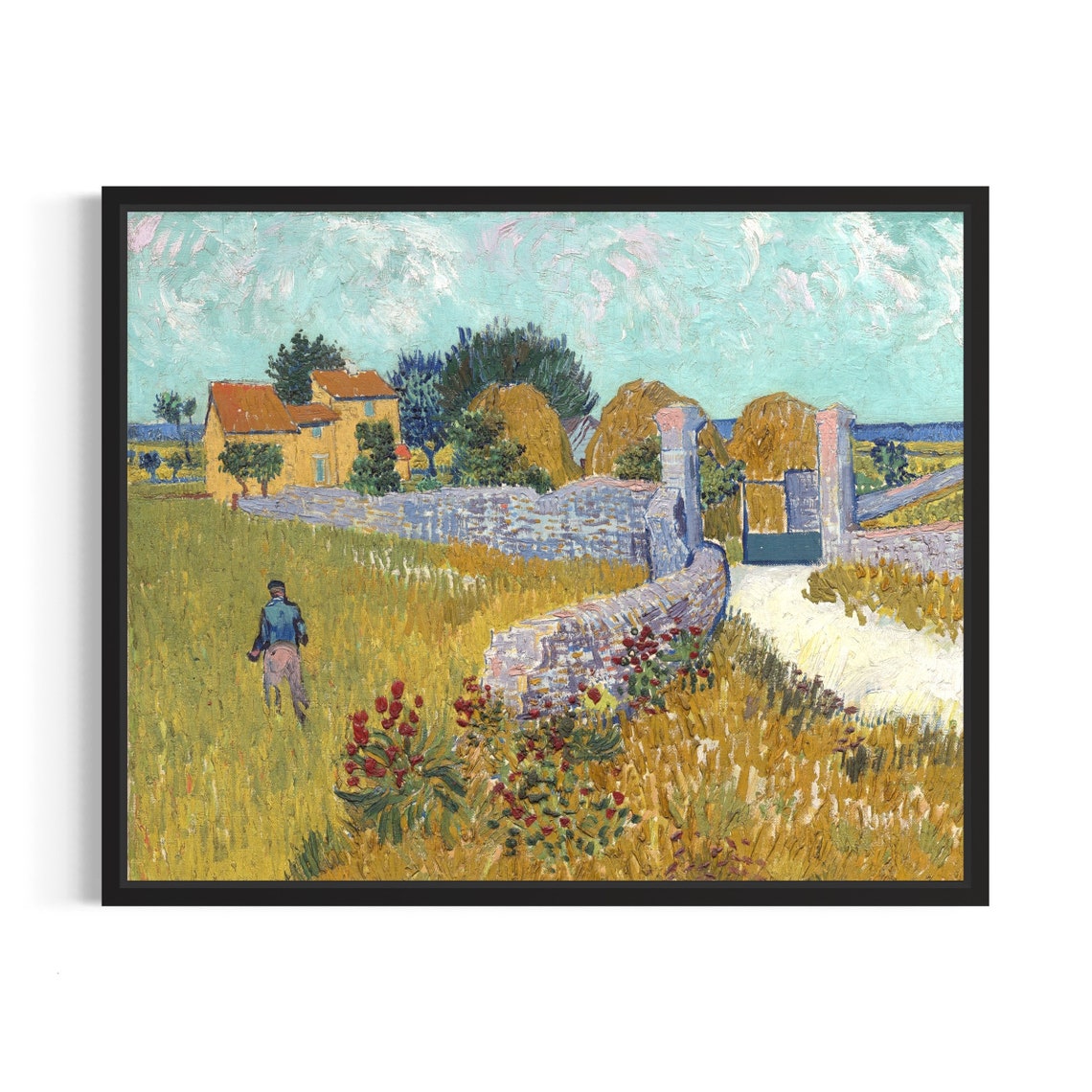Van Gogh Farmhouse In Provence Haystacks Vintage Masterpiece Poster