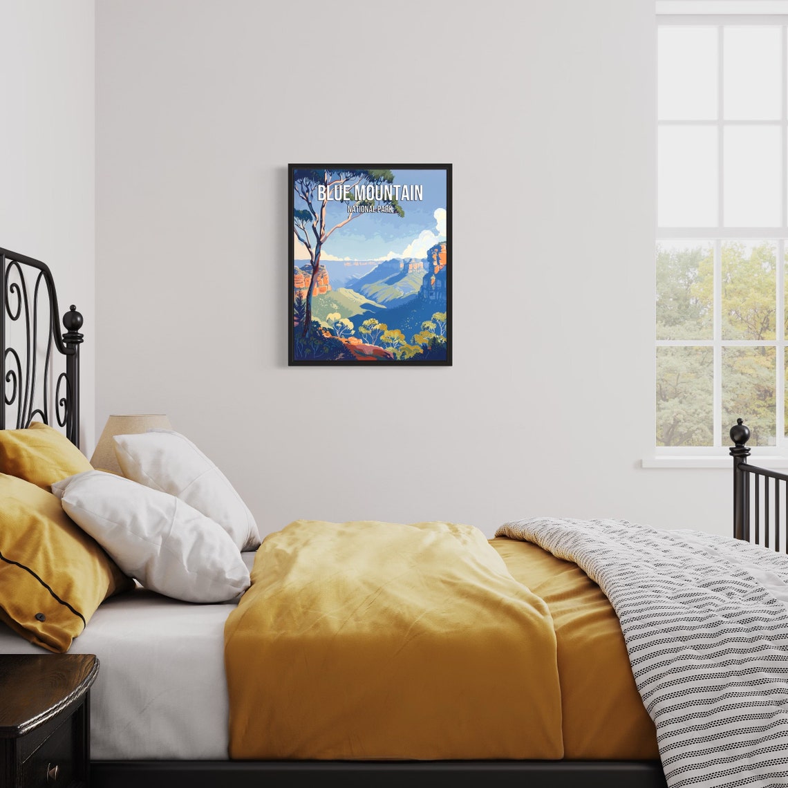 Blue Mountain National Park Canyon Overlook With Eucalyptus Poster - Image 3