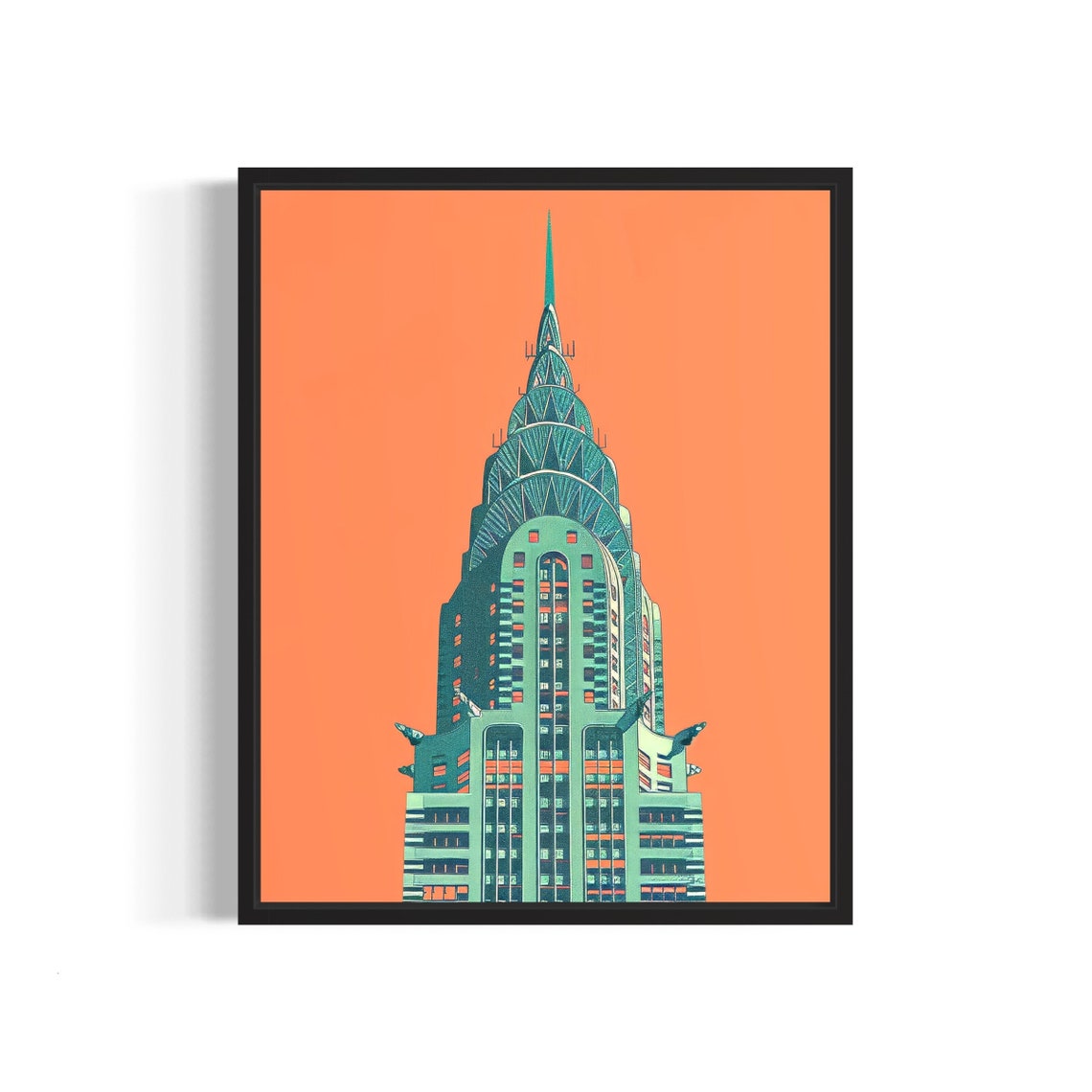 Chrysler Building Art Deco New York Orange Skyscraper Tower Poster