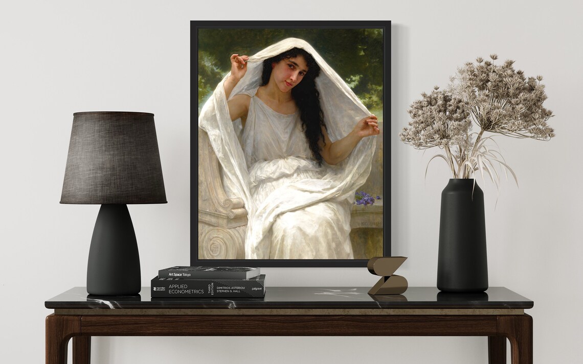 The Veil 1898 Bouguereau Woman in White Robes Classic Art Poster - Image 3