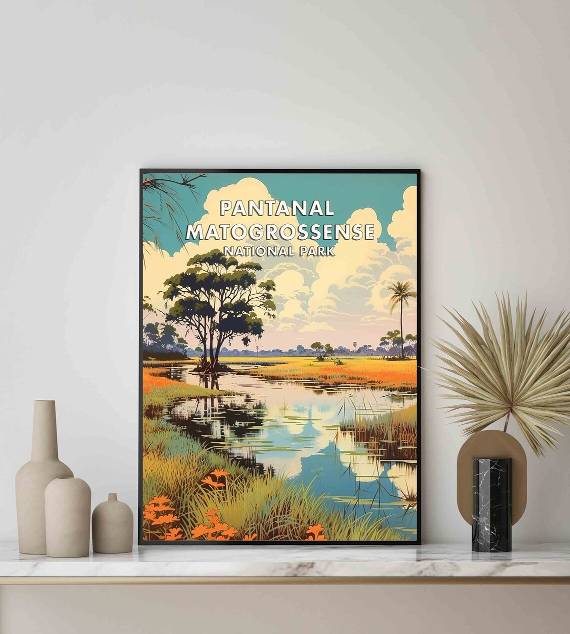 Pantanal Matogrossense Wetland Bird Lagoon Vintage Travel Poster - Image 2