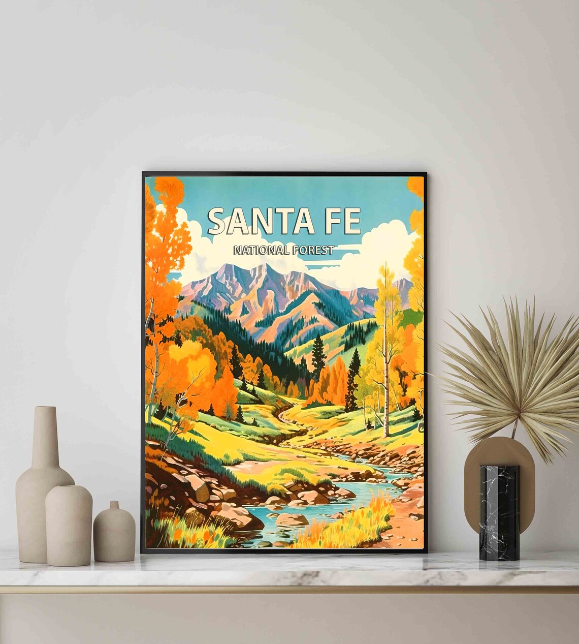 Santa Fe National Forest Autumn Aspens Vintage Travel Poster - Image 2