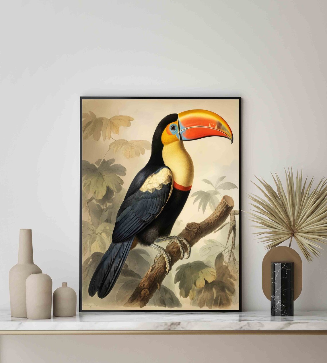Toucan Bird Vintage Naturalist Illustration Tropical Art Poster - Image 2