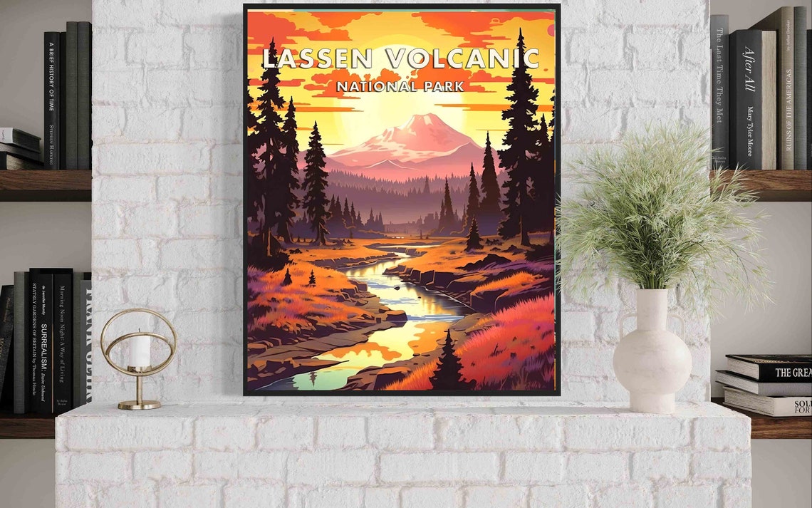 Lassen Volcanic National Park Sunset California Mountain Poster - Image 3