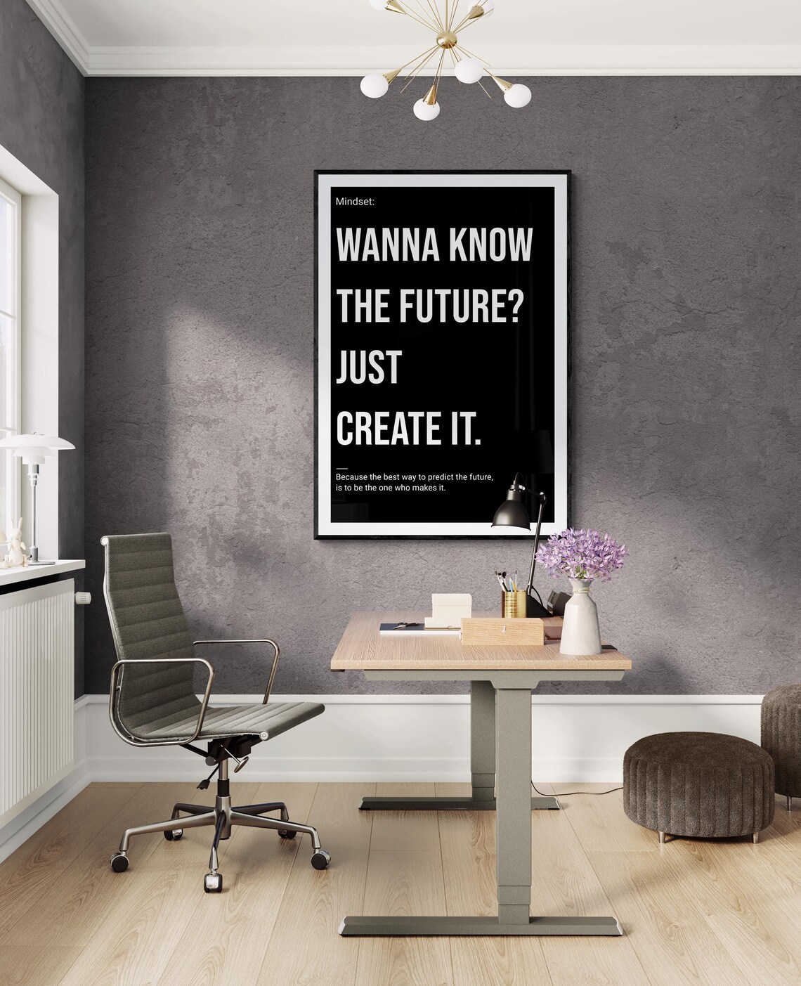 Create Your Future Work Hard Stay Focused Mindset Motivational Wall Art Hustle Inspiration Growth Execute Passion Success - Image 2