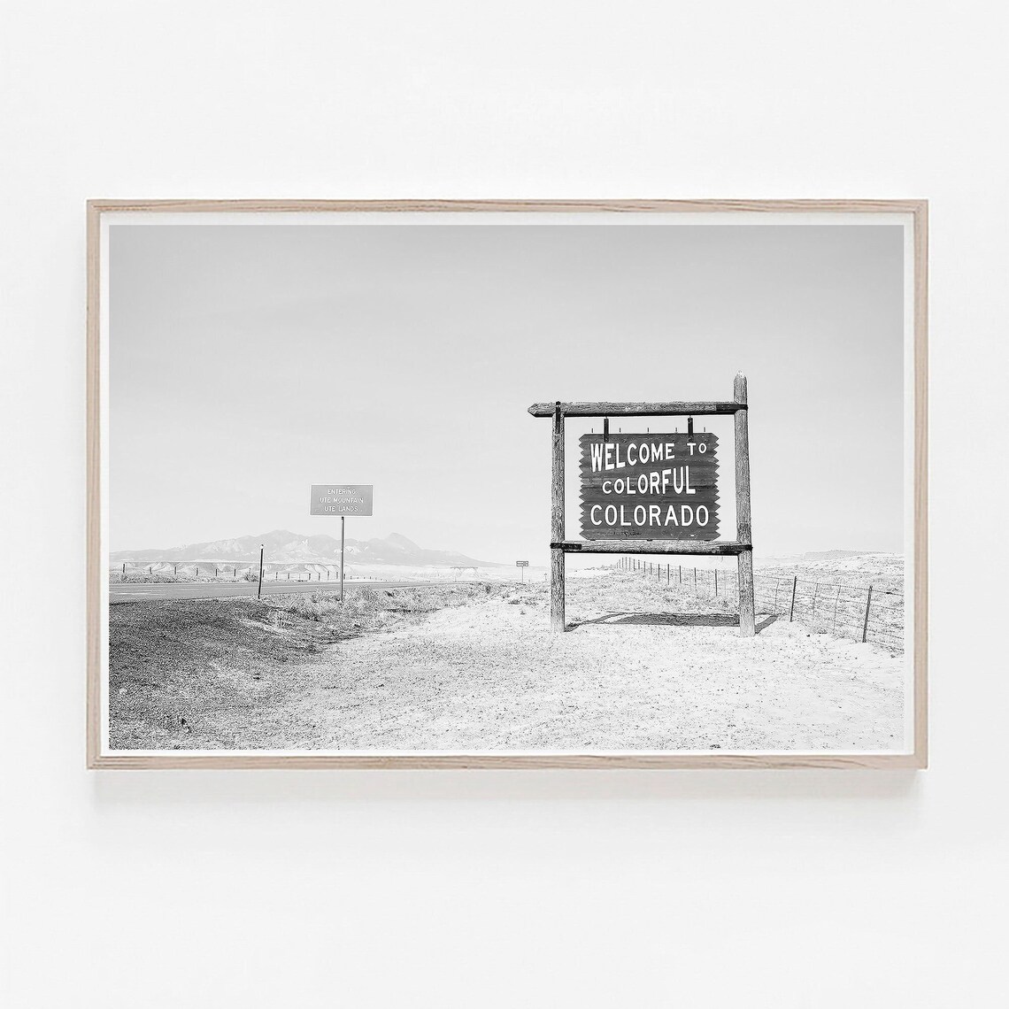 Colorado Black and White Travel Poster, Nature Art Print