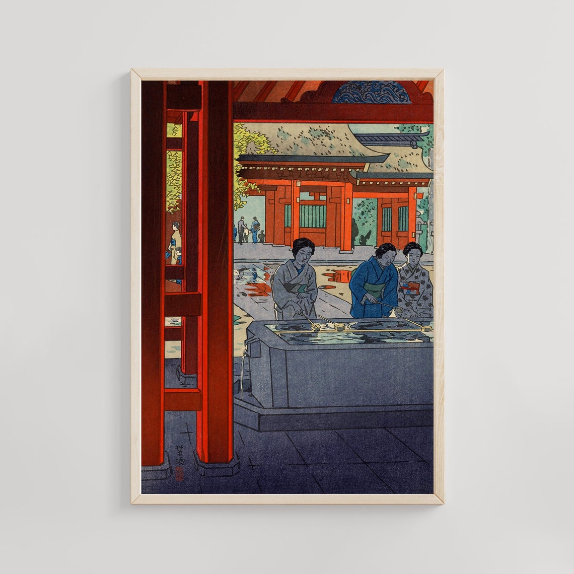Shiro Kasamatsu Katori Shrine Purification Basin Japanese Poster
