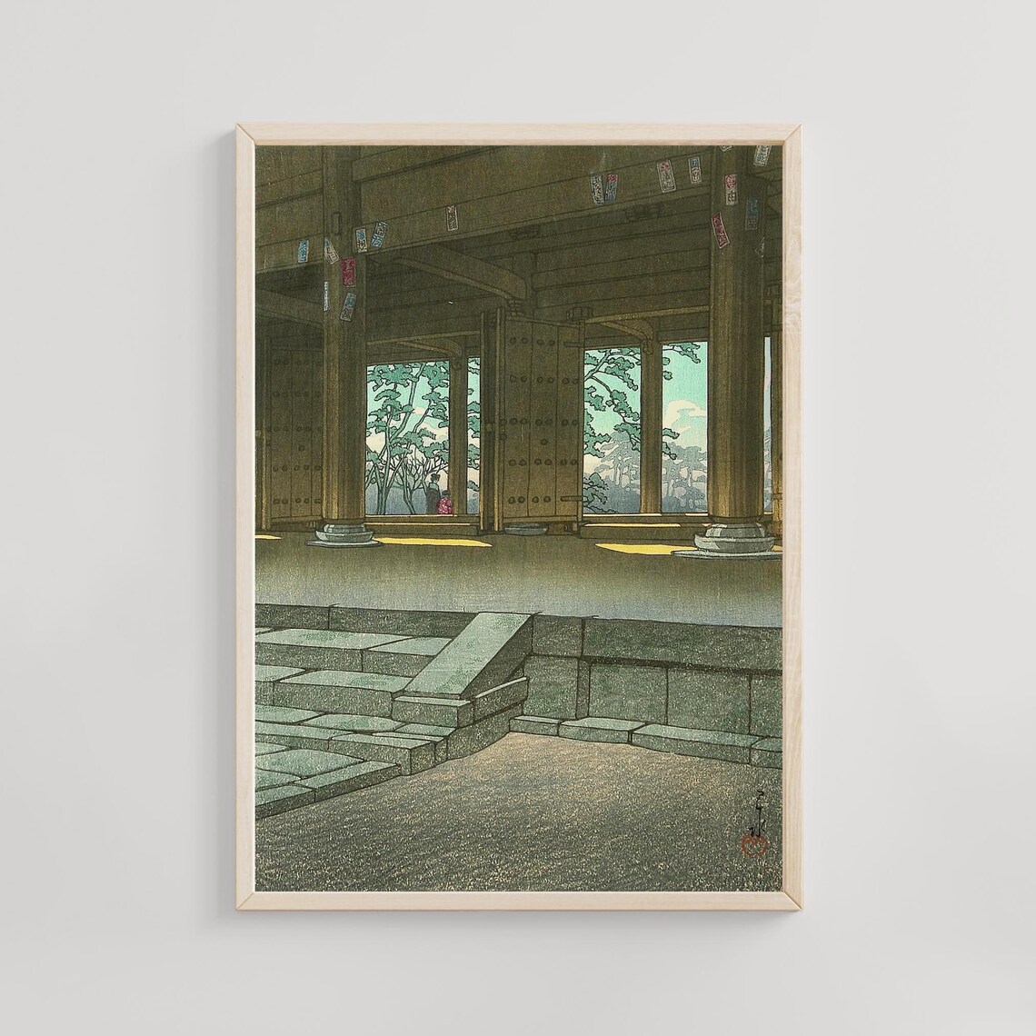 Chion Temple Kyoto Kawase Hasui 1935 Japanese Woodblock Print Shinhanga Landscape Art Vintage Japan Wall Decor