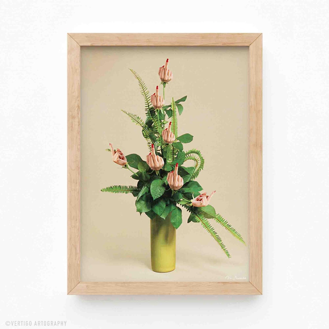 Rude Plant Retro Collage Art Print