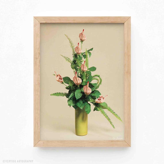 Rude Plant Retro Collage Art Print