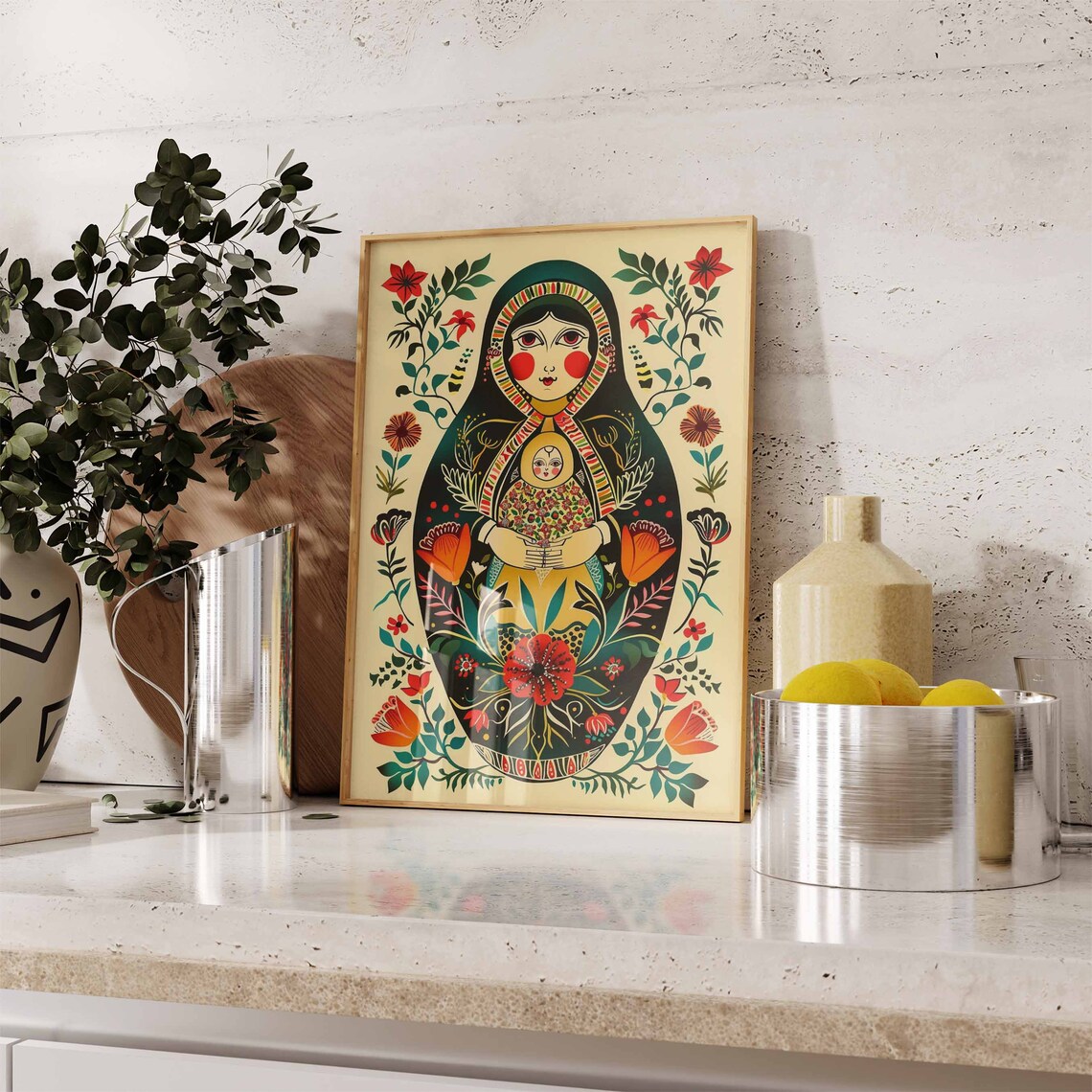 Matryoshka Doll Eastern European Folk Art Print - Image 3