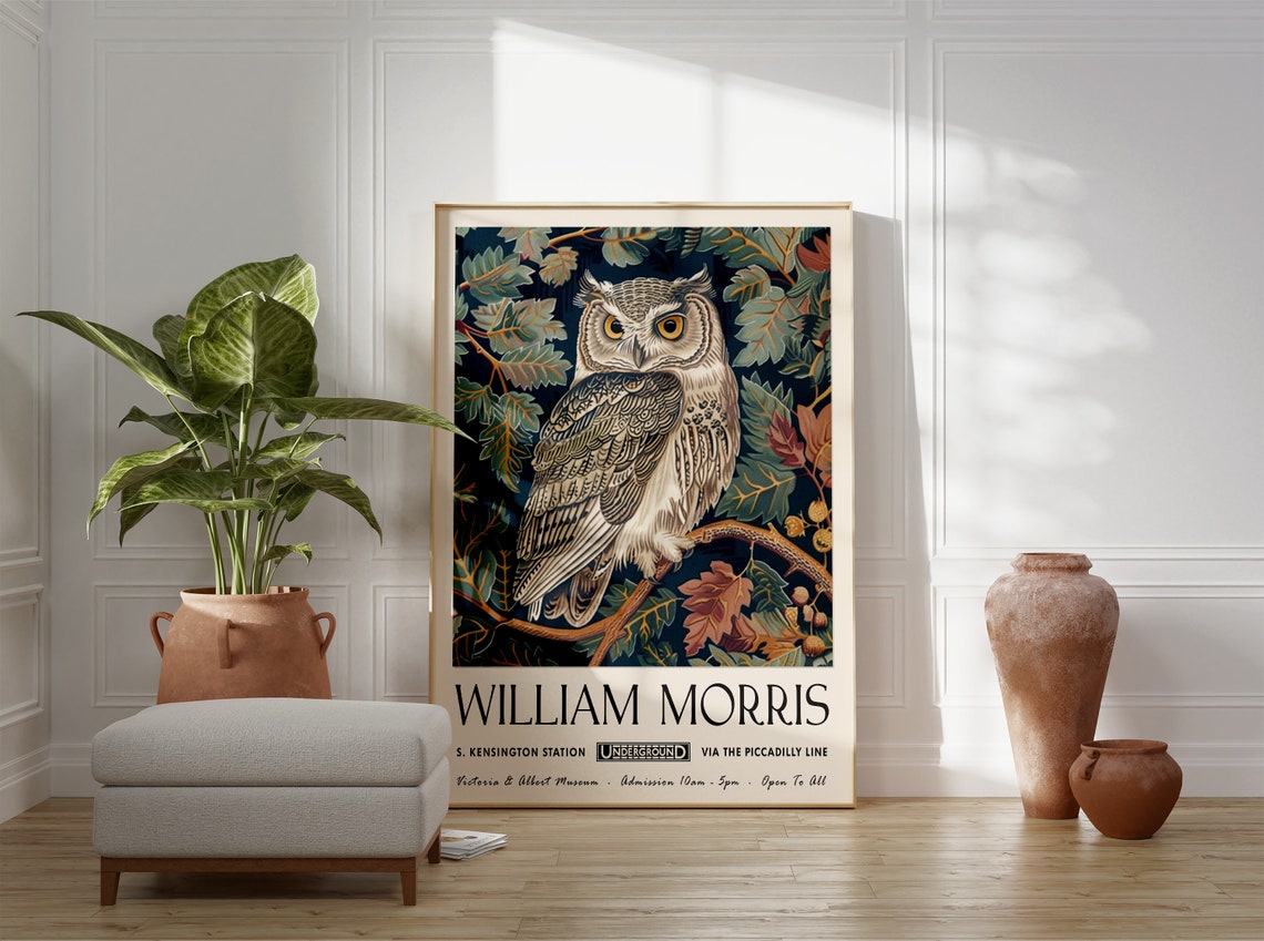 William Morris Owl Victoria Albert Museum London Exhibition Poster - Image 3