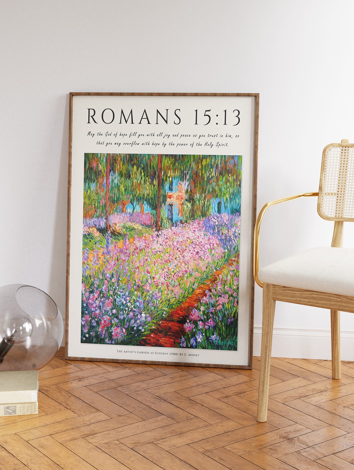 Bible Verse Poster, Monet Garden Christian Art Print - Image 3