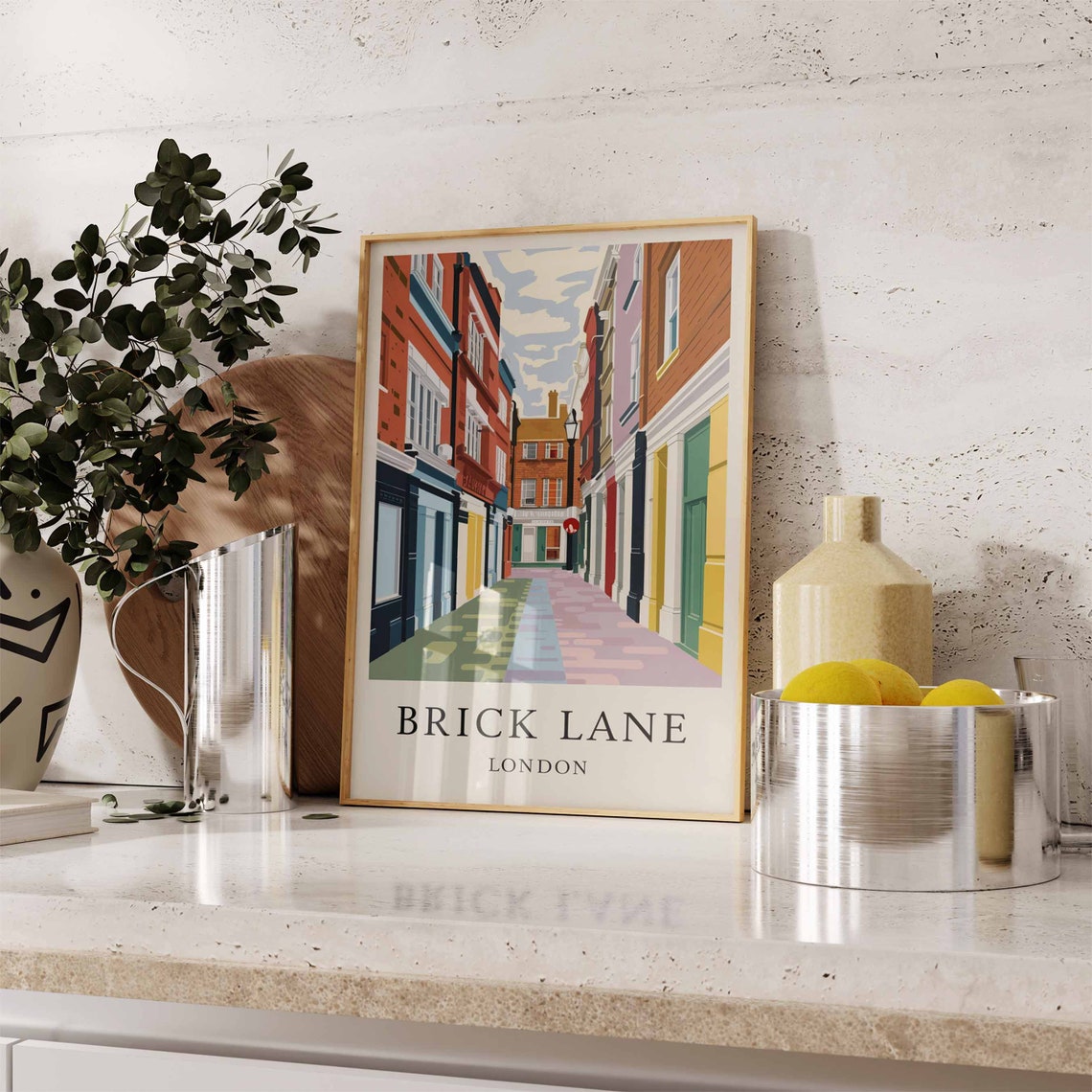 Brick Lane Poster London Print London Art London Poster London Travel Print William Morris Print Retro London Art - Image 2