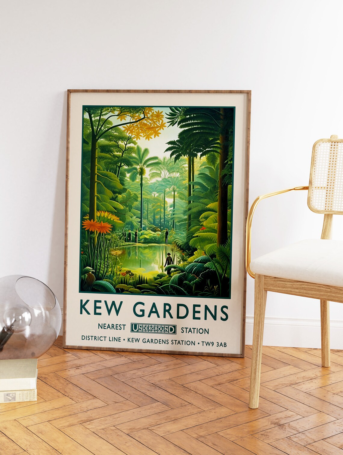 Kew Gardens London Botanical Gardens Vintage Travel Poster - Image 2
