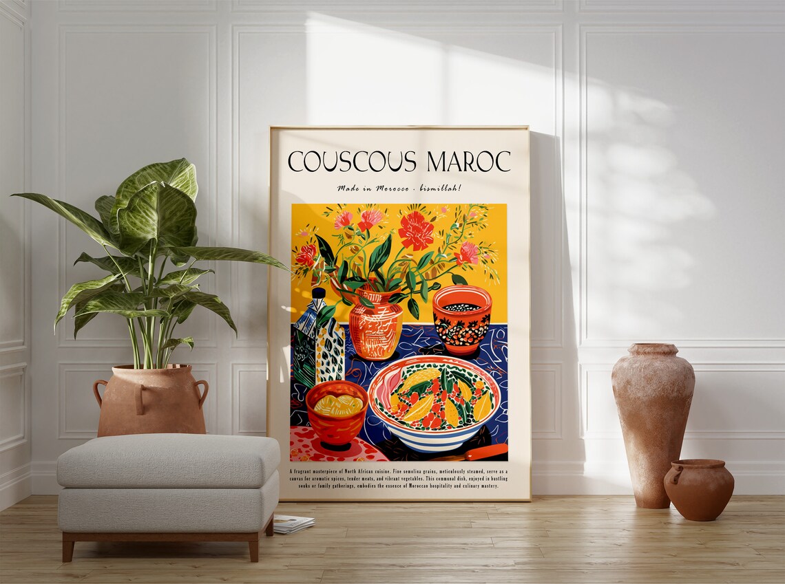Moroccan Food Poster, Islamic Kitchen Art Print - Image 2