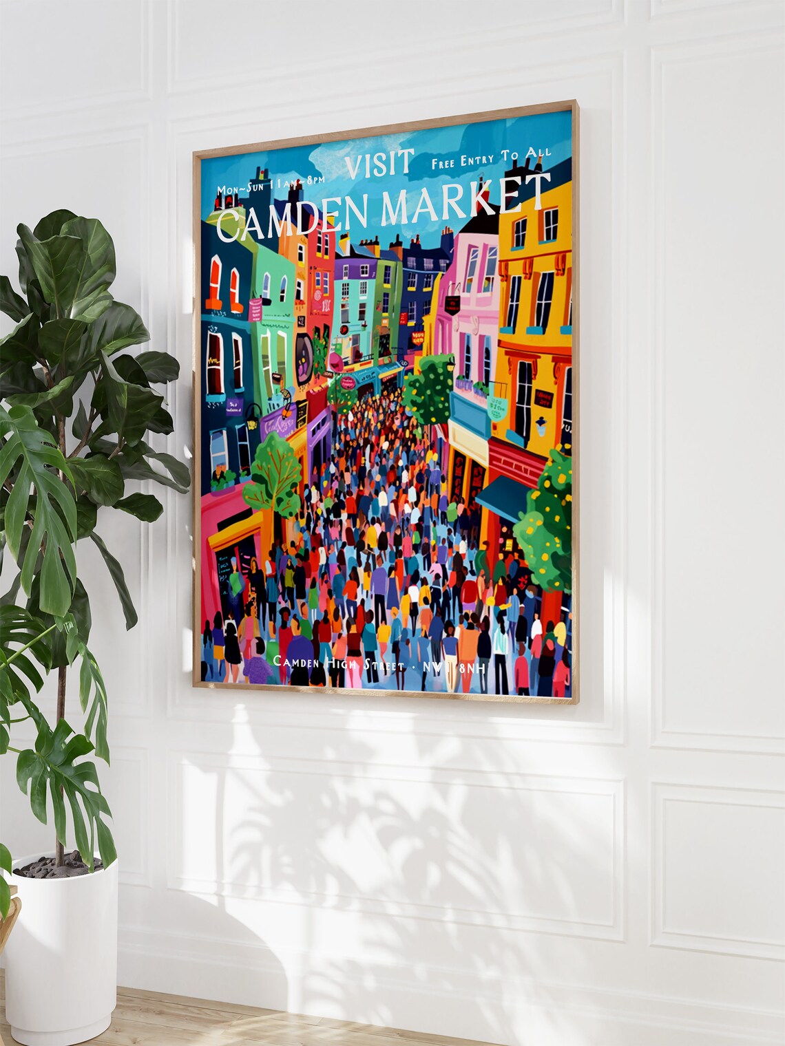 Visit Camden Market Colorful High Street London Tourism Poster - Image 3