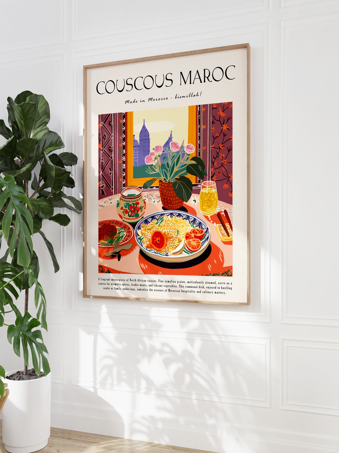 Couscous Maroc Moroccan Window Table Kitchen Art Poster Gift - Image 3