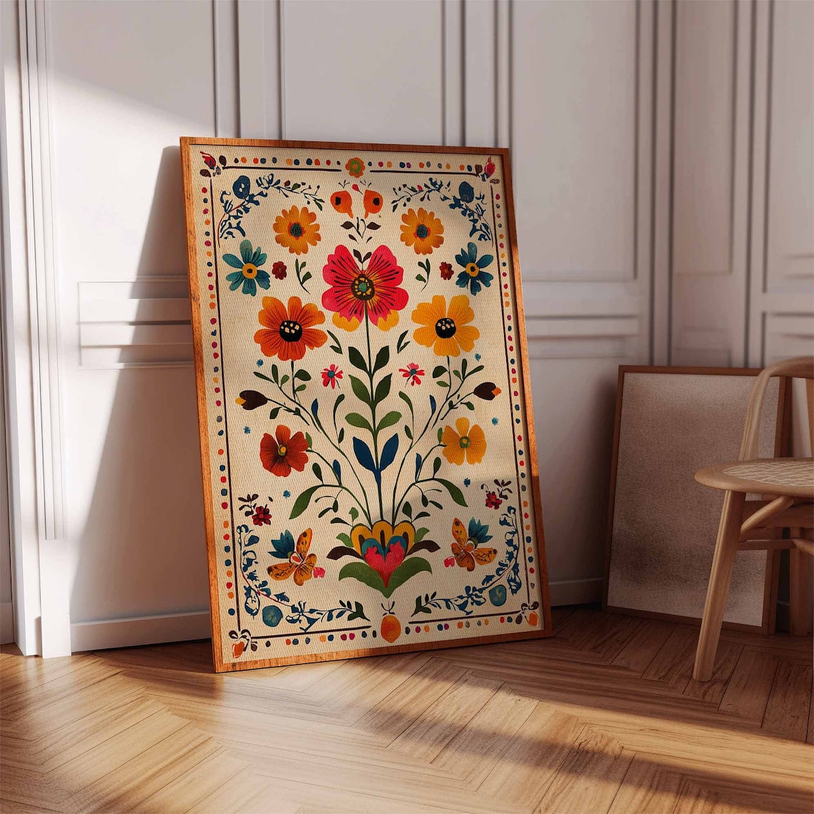 Vintage Mexican Floral Poster, Latin Botanical Art - Image 3
