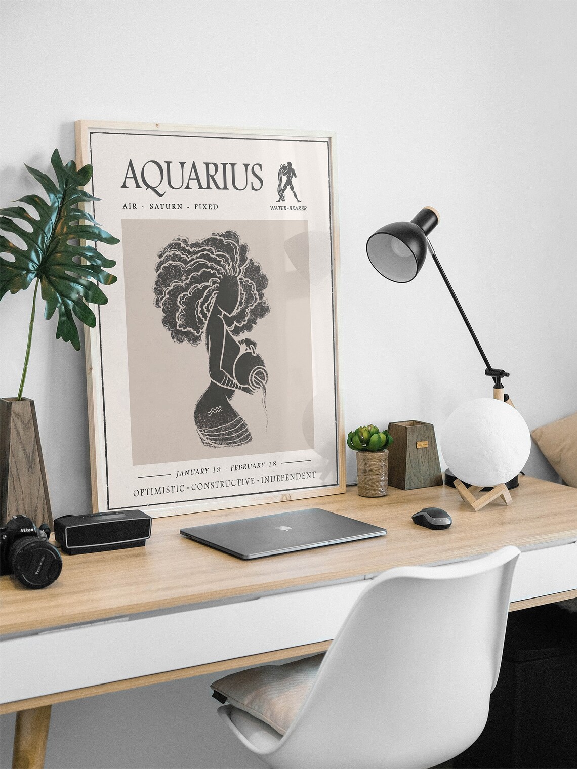 Aquarius Star Sign Poster, Boho Bedroom Art Print - Image 2