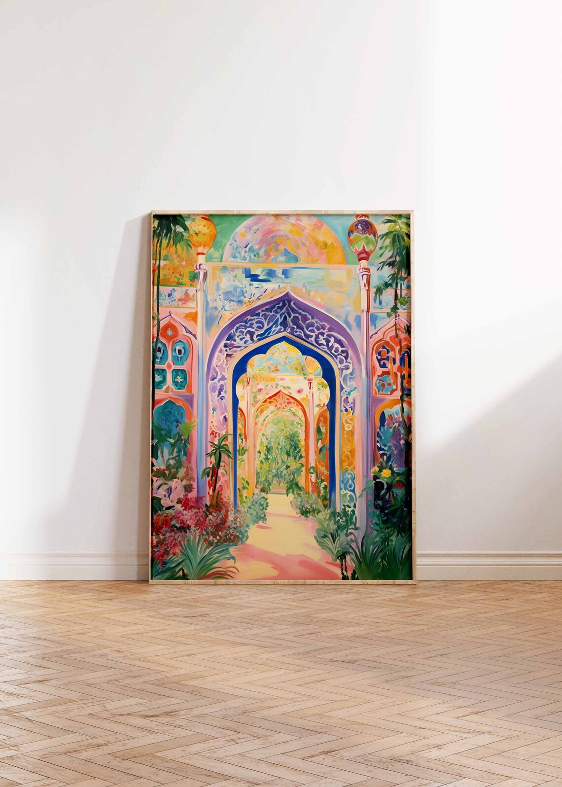 Ornate Arabic Doorway Lanterns Islamic Arch Travel Wall Art Decor - Image 2