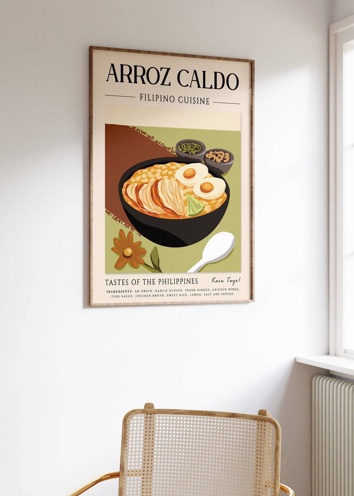 Arroz Caldo Filipino Food Poster Filipino Food Print Philippines Food Kitchen Poster Kitchen Decor Asian Food Print Food Gift - Image 3
