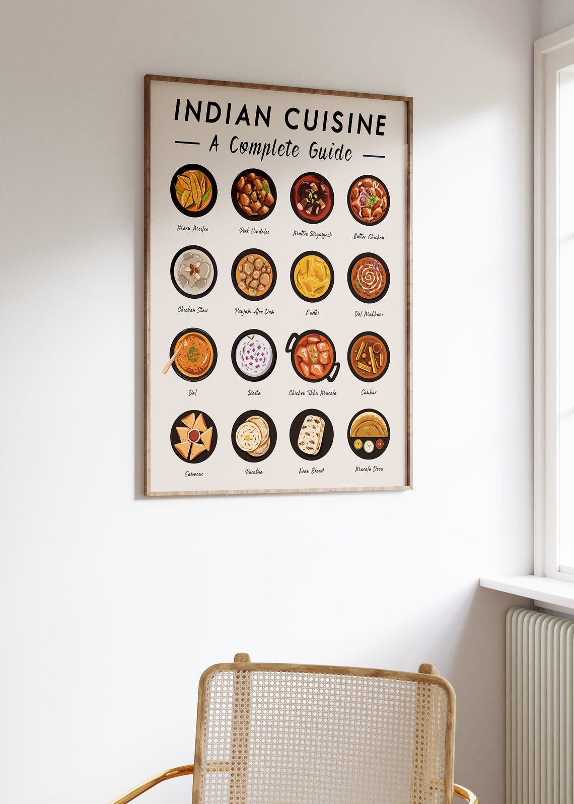 Indian Food Art Print Indian Cuisine Wall Art Food Art Food Poster Recipe Poster Kitchen Poster Retro Print Food Gift A1a2a3a4 - Image 2