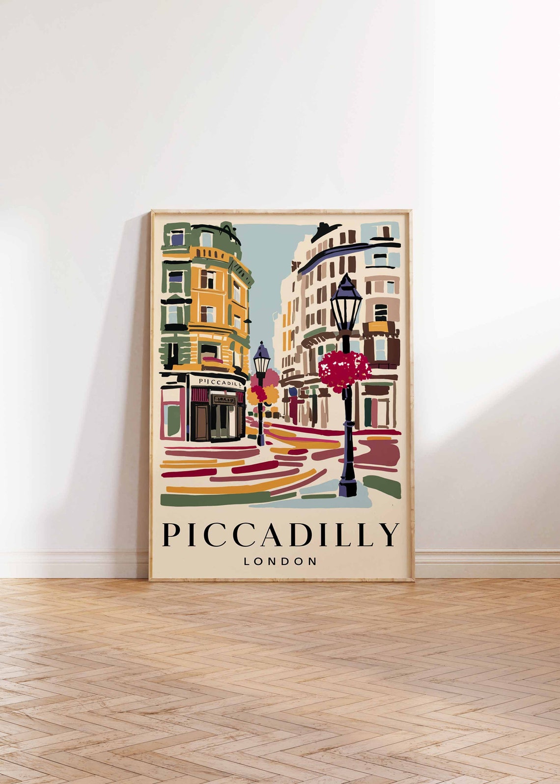 Piccadily Poster London Print London Art London Poster London Travel Print William Morris Print Retro London Art - Image 2