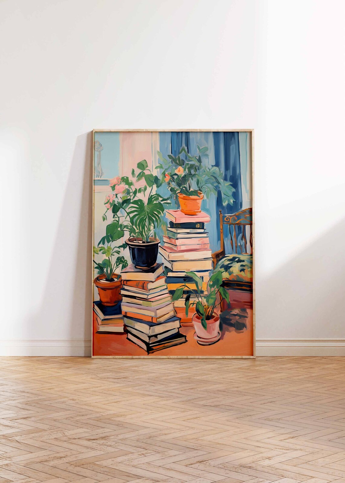 Vintage Library Book Shop Poster, Retro Reading Gift - Image 3