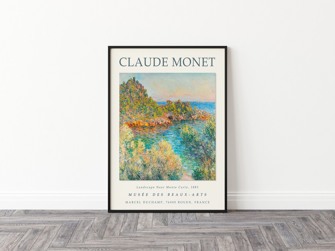 Claude Monet The Beach And The Falaise Vintage Poster - Image 2