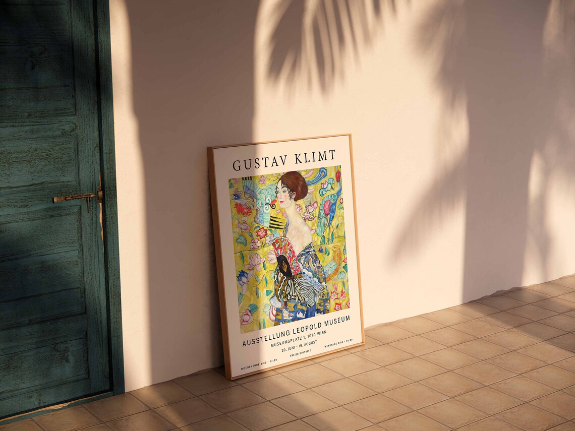 Gustav Klimt Lady With A Fan Leopold Museum Vienna Exhibition Poster - Image 2