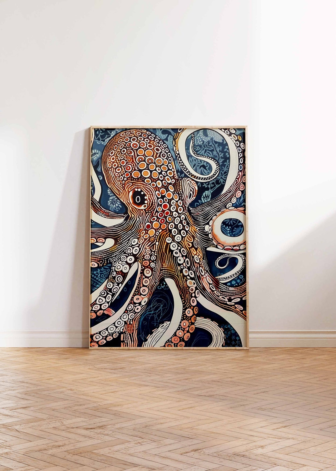 Intricate Dotted Octopus Sea Creature Decorative Ocean Art Print - Image 2