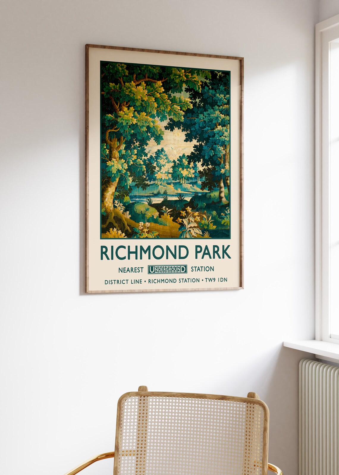 Richmond Park Vintage London Travel Poster - Image 2