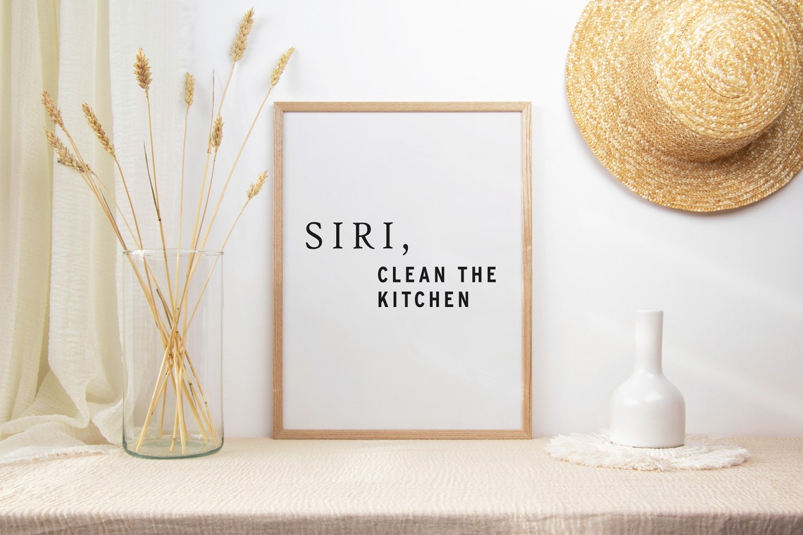 Siri Clean The Kitchen Comedy Quote Poster Typography Print Calligraphy Art Text Poster Wall Art Decor Funny Poster Gift A1a2a3a4 - Image 2