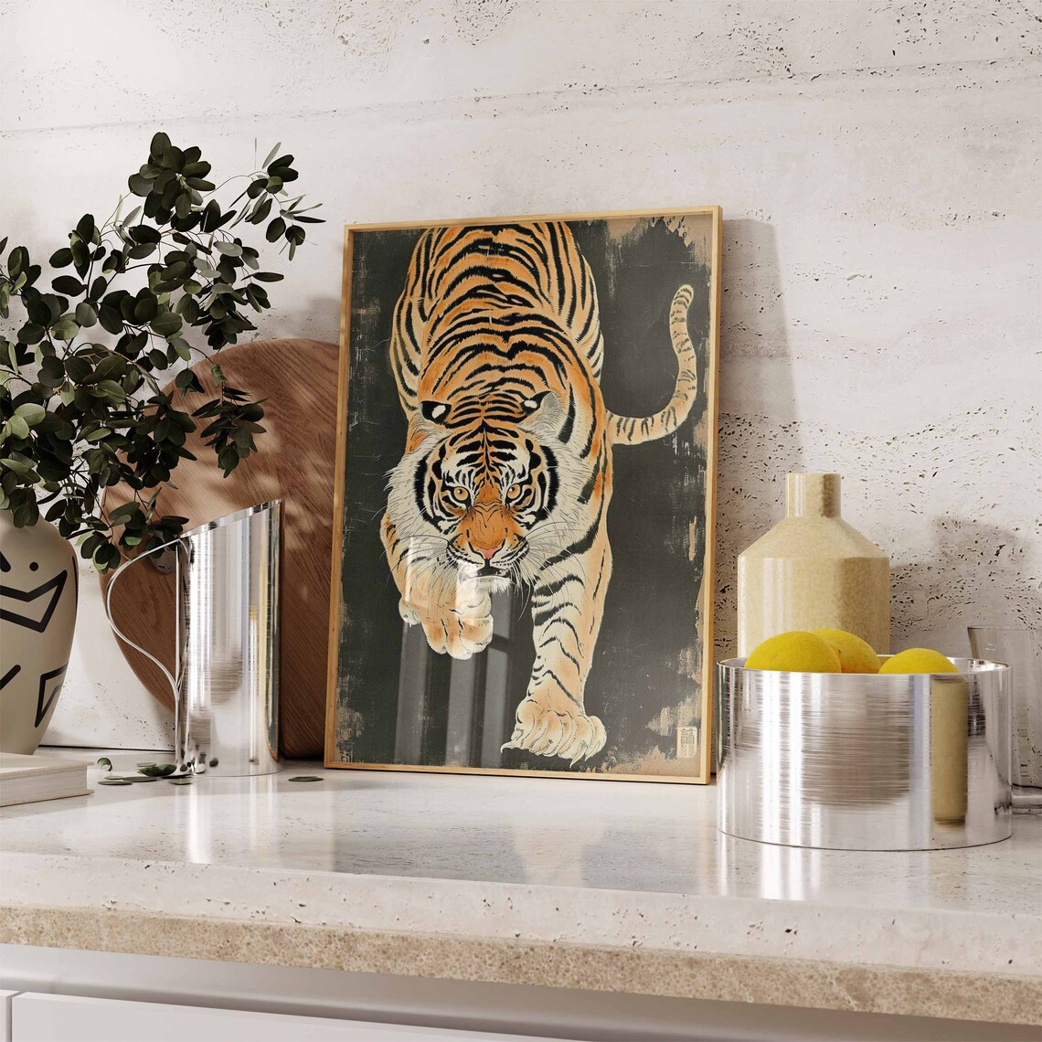 Tiger Print, Vintage Japanese-Inspired Tiger Poster - Image 3