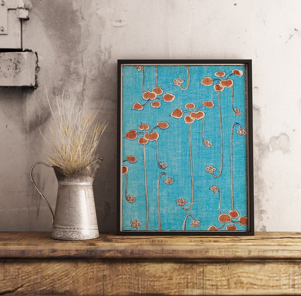 Japanese Woodblock Floral Oriental Art Print, Vine - Image 2