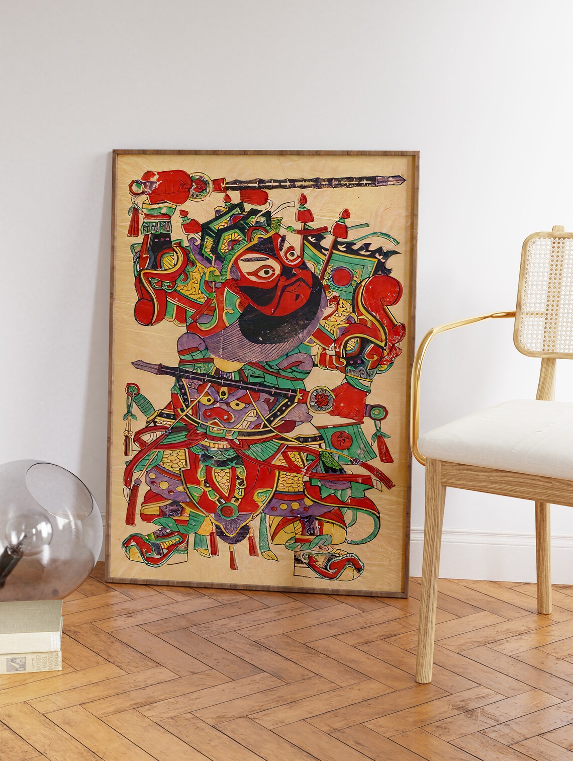 Chinese Vintage Art Print, Traditional Retro Floral - Image 3