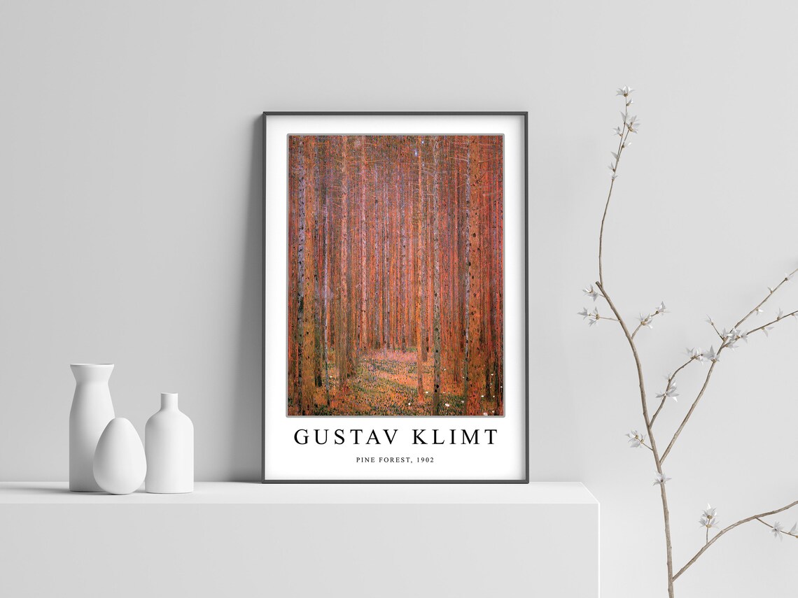 Gustav Klimt Vintage Pine Forest 1902 Art Nouveau Exhibition Poster - Image 2