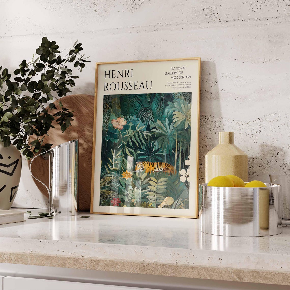 Henri Rousseau Tiger Stalking in the Jungle National Gallery Poster - Image 3