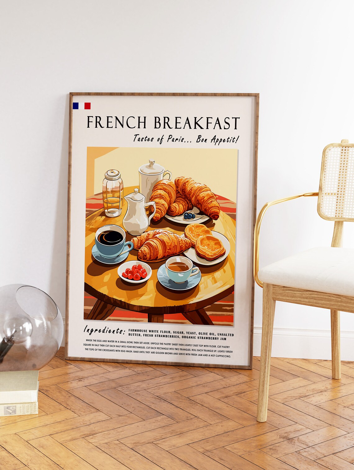 French Breakfast Poster, Kitchen Food Art Print - Image 2