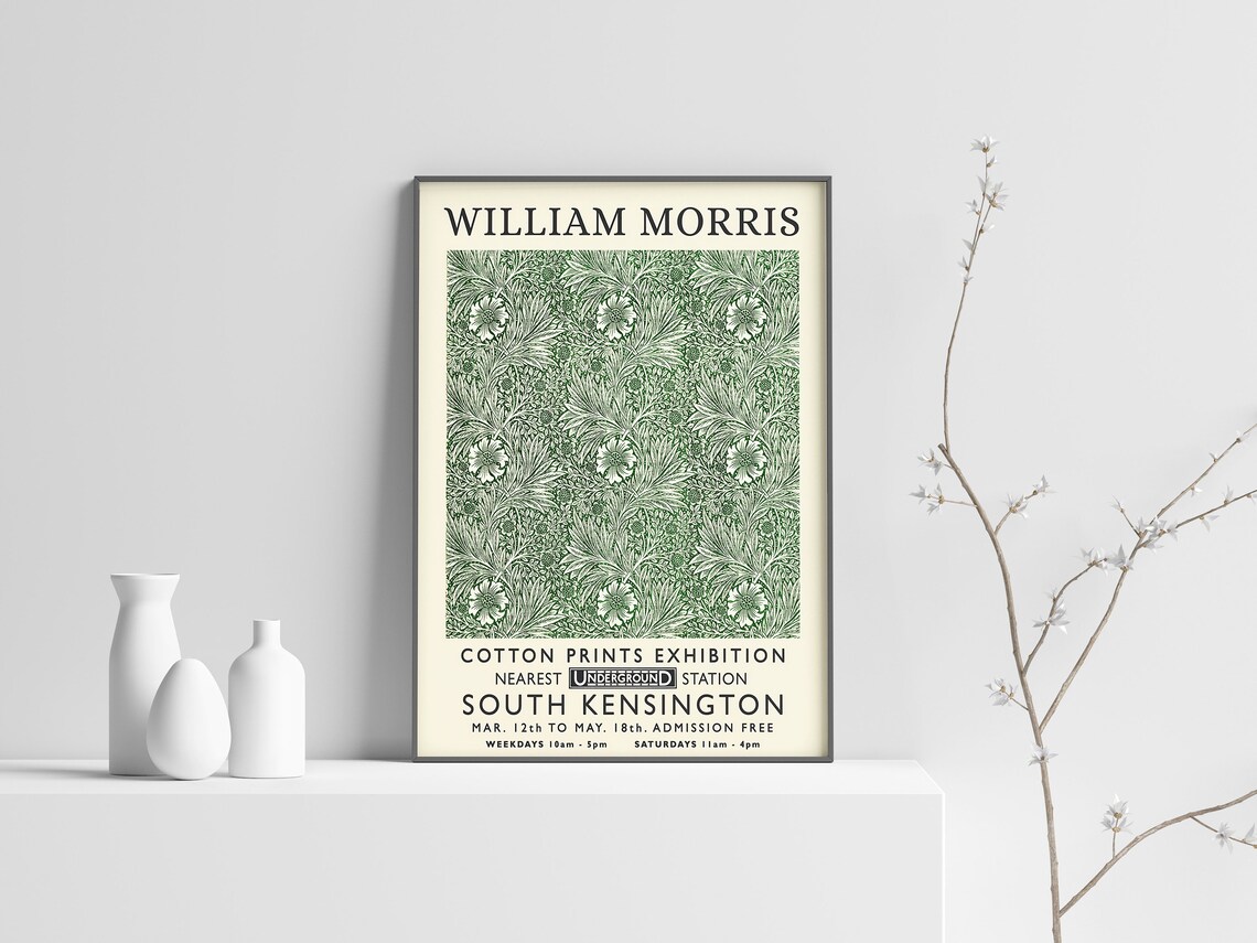 William Morris Exhibition Poster, Vintage Floral Art - Image 2