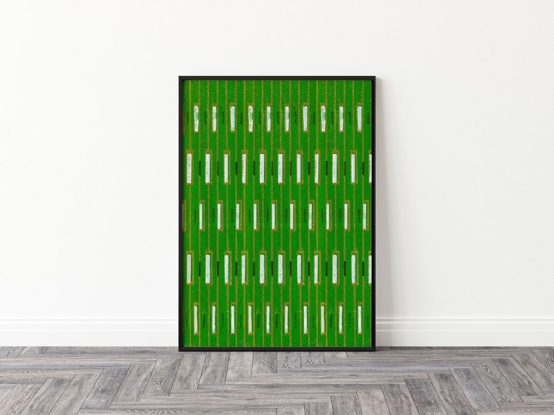 Emerald Green Geometric Mid Century Modern Abstract Pattern Poster - Image 2