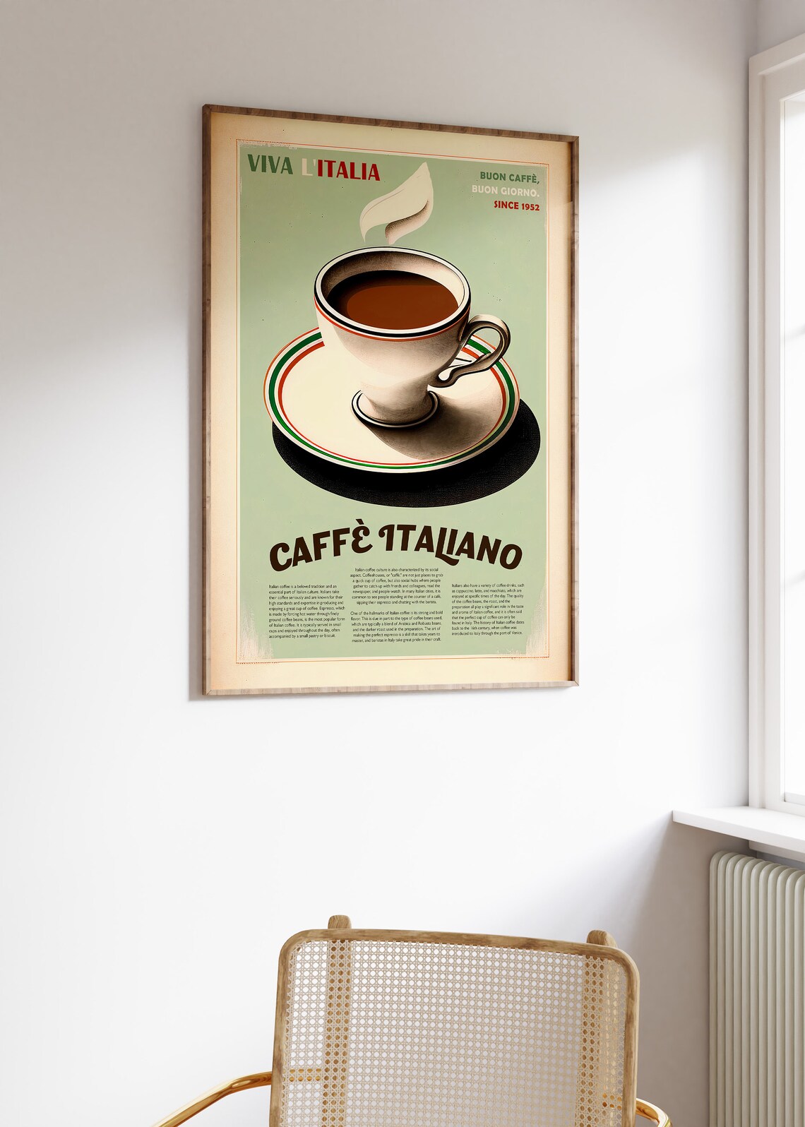 Italian Coffee Vintage Illustration Poster Print - Image 3